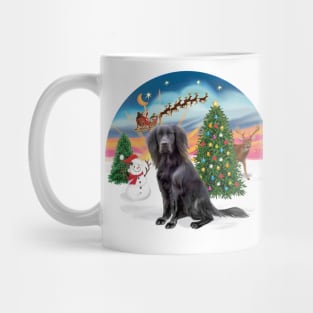 Santa' Takes Off Featuring a Flat Coated Retriever Mug